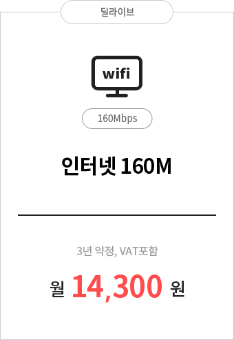 인터넷 160M 14,300원