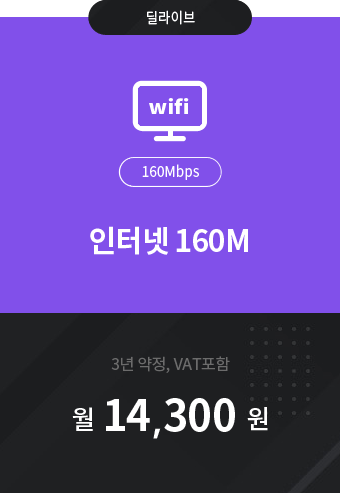 인터넷 160M 14,300원